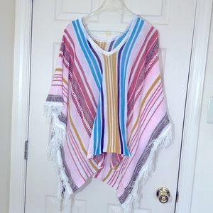 SUMMER SALE🔥🔥 Knit / Crochet Multicolored Stripes Beach Cover-up